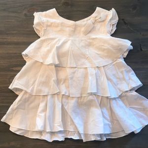 Girls White ruffle Blouse